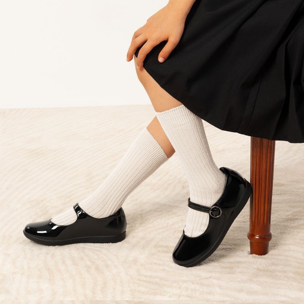 Girl's Mary Jane School Shoes - BLACK PATENT PU - 1